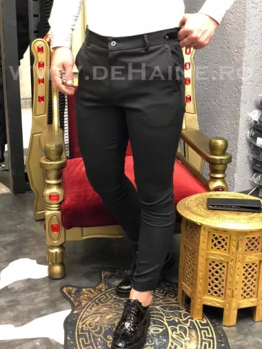 Pantaloni barbati eleganti negri B5514 O3-3.3